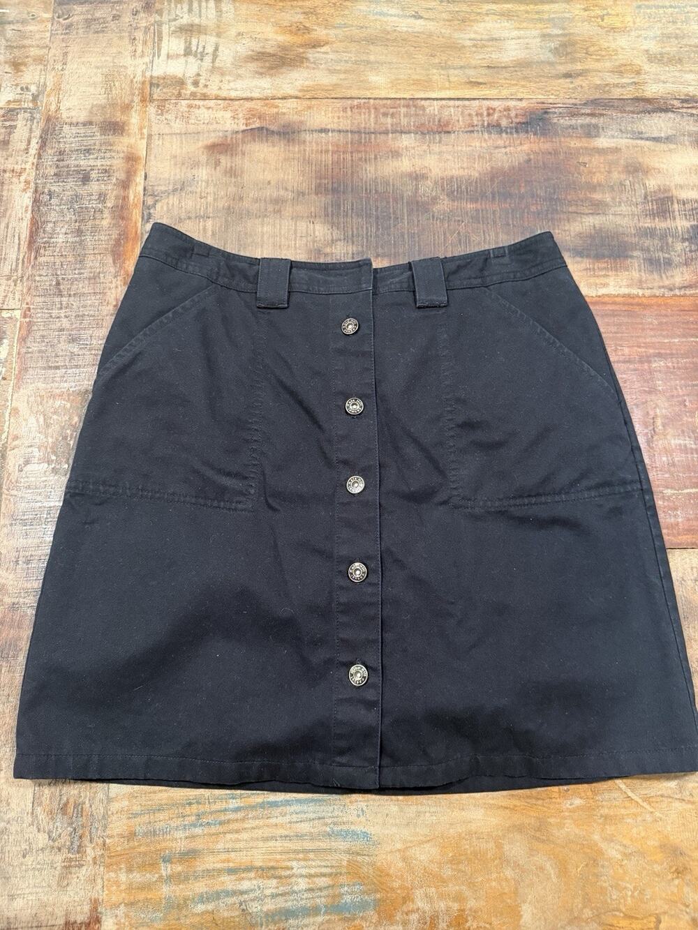 Kate Hill Skort Women’s 2P Petite Black Button Front Built In Shorts Cotton